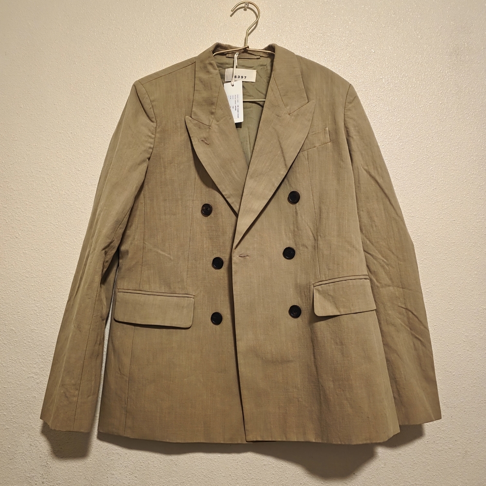 Double-Breasted Tan Blazer